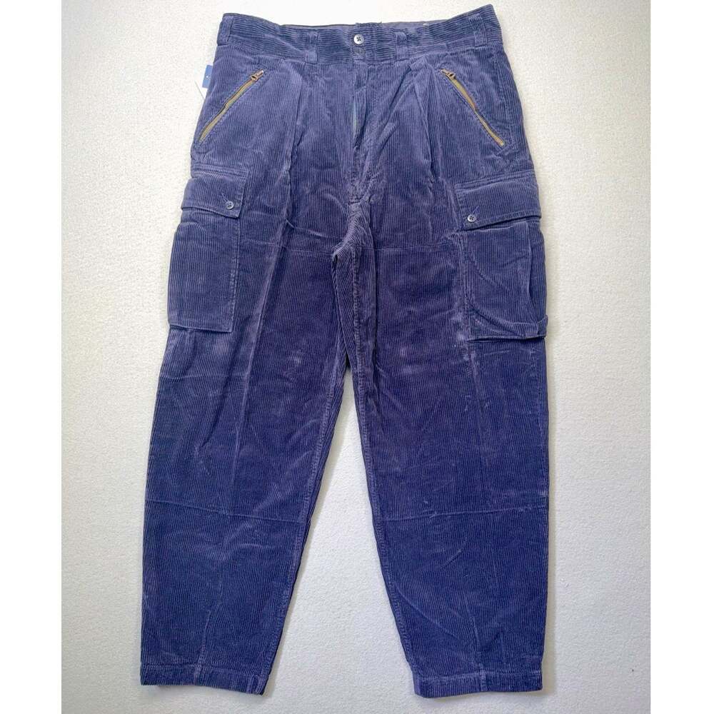 Polo Ralph Lauren Relaxed Fit Sportsman Corduroy Cargo Pants Navy 36X32 $298